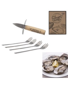 coffret huitres couteau x1 et fourchette x4 m12