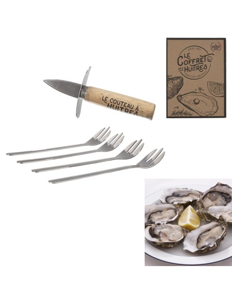 coffret huitres couteau x1 et fourchette x4 m12