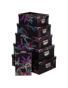 boites rect 4/6 jungle noir