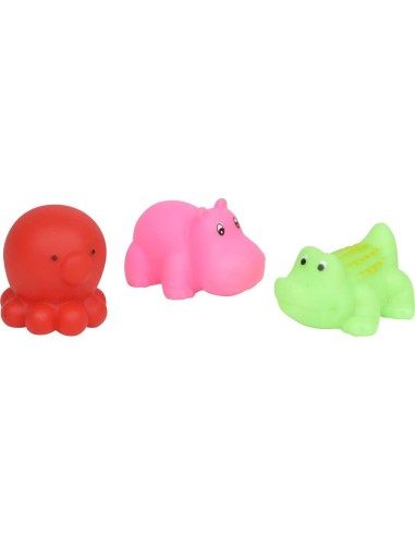 952225 - set de 3 petits animaux de bain sonores pvc - enfantine