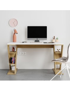 17063 - bureau butterfly chéne/silky noir