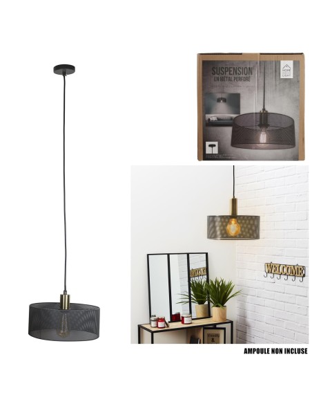 suspension moderne metal gris perfore m4