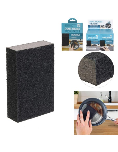 eponge magique special inox x2 m24