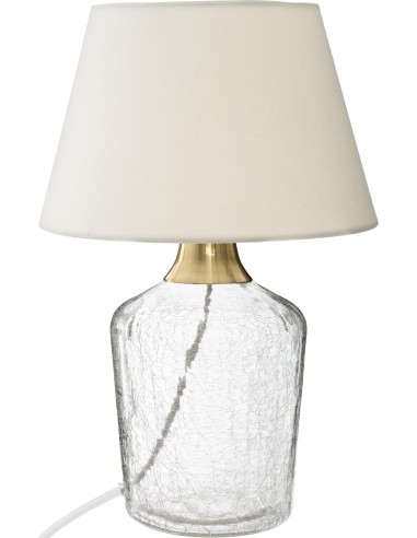 167683a-lampe verre craquele "sila" ivoire h.38,5