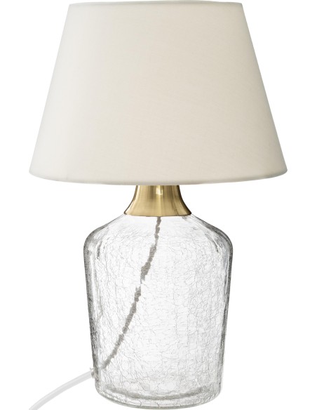 167683a-lampe verre craquele "sila" ivoire h.38,5