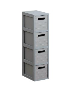 meuble mdf 4 tiroirs rayes - gris