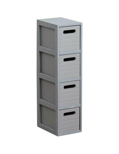 meuble mdf 4 tiroirs rayes - gris