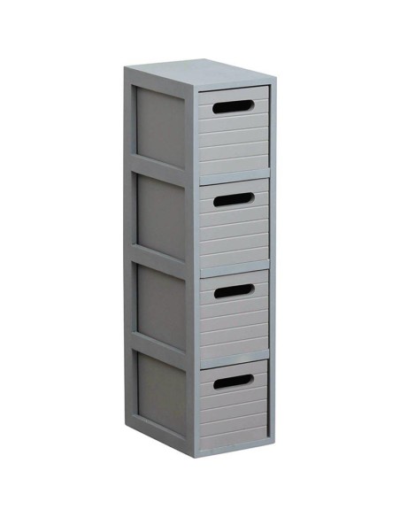 meuble mdf 4 tiroirs rayes - gris