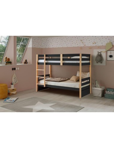 15120 - lit superposé 0.90 keisly anthracite/naturel