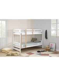 14172 - lit superposé 0.90 sami blanc/blanc-cire