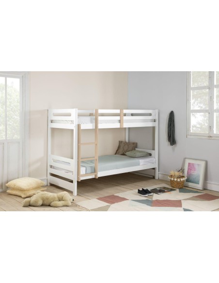 14172 - lit superposé 0.90 sami blanc/blanc-cire