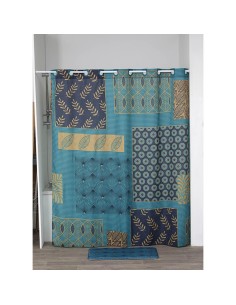 rideau de douche polyester 180x200 cm avec anneaux integres - bellagio