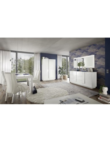 17687 - buffet zenya 2p3t blanc laqué brillant