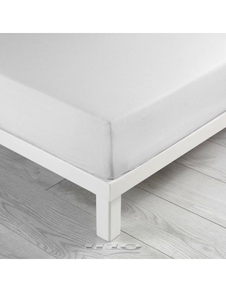 drap housse 2 personnes 180 x 200 cm uni 57 fils lina blanche