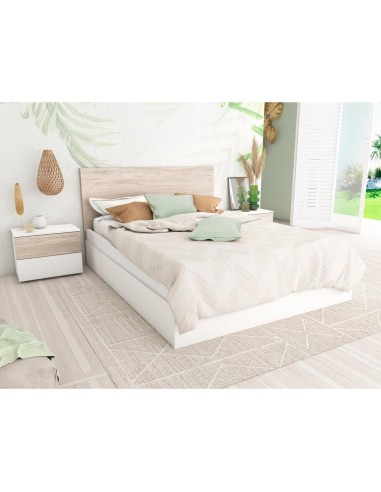 15134_ex - lit sahara 160x200 sahara/blanc mat s/sommier