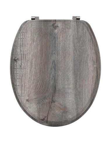 abattant wc mdf 18 pouces attaches acier inoxydable 4 faces imprimees - effet bo