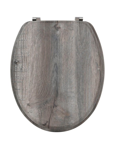 abattant wc mdf 18 pouces attaches acier inoxydable 4 faces imprimees - effet bo