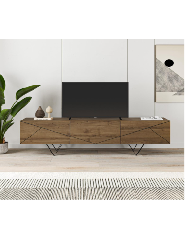 17374 - meuble tv connie 3p 160cm noyer