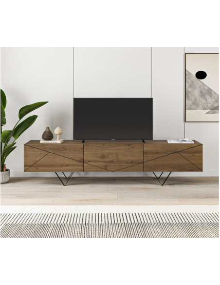 17374 - meuble tv connie 3p 160cm noyer