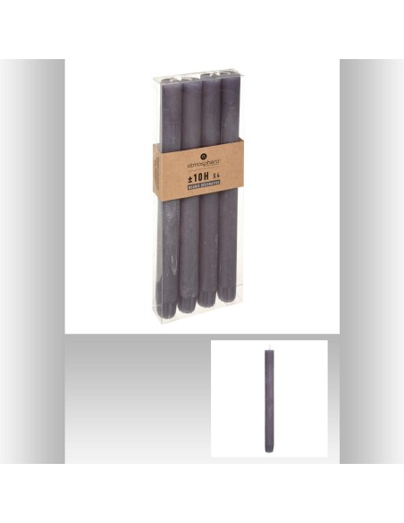 bougie btnx4 rustic gris h24.5