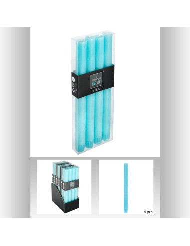 145320-bougie btnx4 rustic turq h24.5