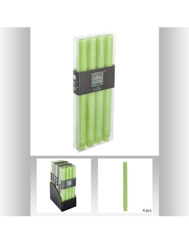 bougie btnx4 rustic vert h24.5