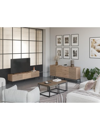 17416 - meuble tv ariel 3t 180cm sepet pieds en métal