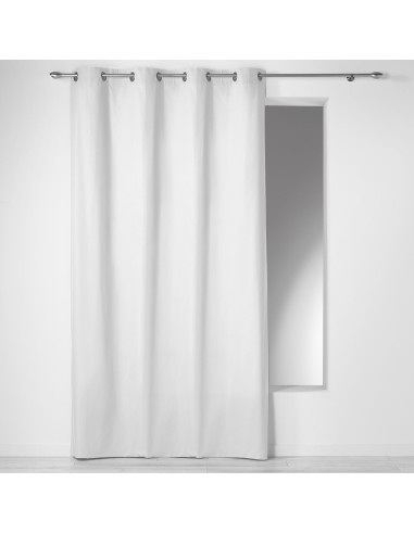 1604616- rideau a oeillets 140 x 240 cm coton uni panama blanc
