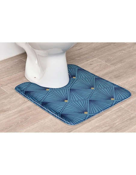 7702n680-tapis contour wc microfibre imprime 45x50 cm - bellagio