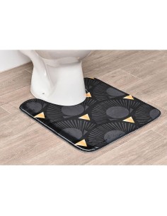 tapis contour wc microfibre imprime 45x50 cm - gingko