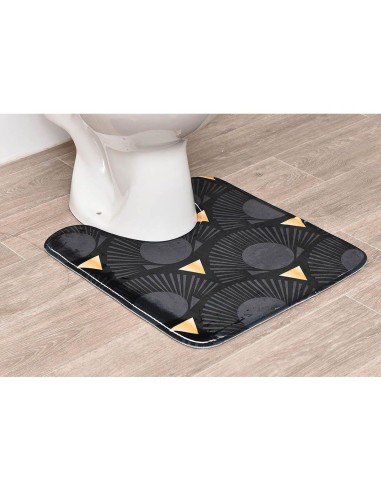 tapis contour wc microfibre imprime 45x50 cm - gingko