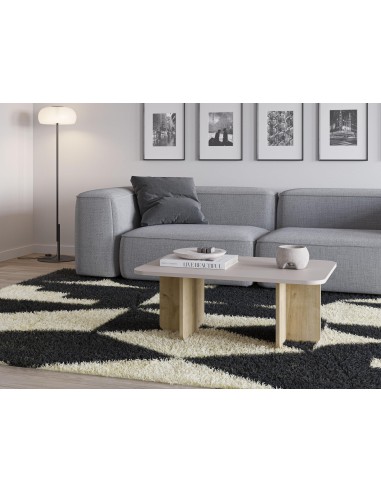 17976 - table basse hillary 100cm créme pied chéne