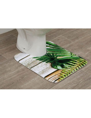 tapis contour wc microfibre imprime 45x50 cm - kyoto