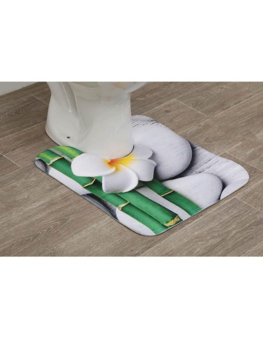 tapis contour wc microfibre imprime 45x50 cm - honolulu