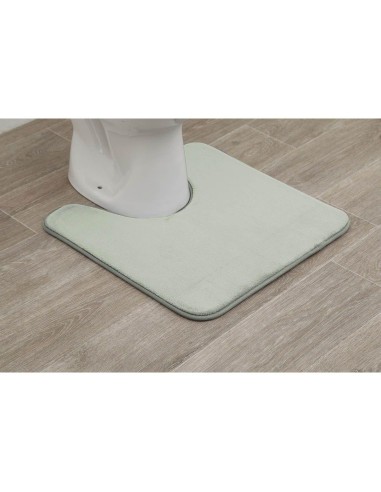 7704n146-tapis contour wc microfibre uni 50x50 cm - vert amande