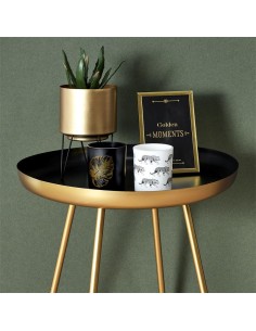 hd7303-table d appoint plateau rond noir et dore m1