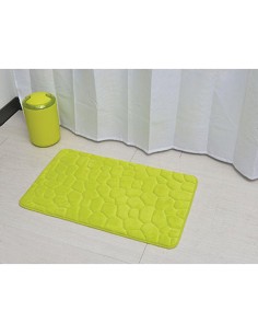 tapis memoire de forme microfibre galet 50x80 cm - vert anis