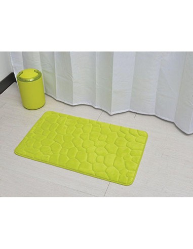 tapis memoire de forme microfibre galet 50x80 cm - vert anis