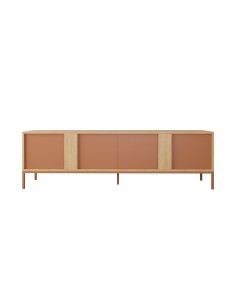 17969 - meuble tv kaia 4p 180cm chéne/terracotta