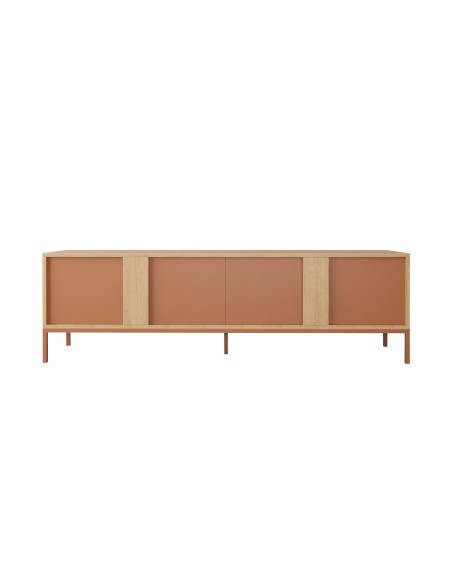 17969 - meuble tv kaia 4p 180cm chéne/terracotta