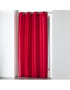 1605549- rideau a oeillets 140 x 240 cm shantung uni shana rouge