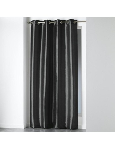 1605552- rideau a oeillets 140 x 240 cm shantung uni shana anthracite