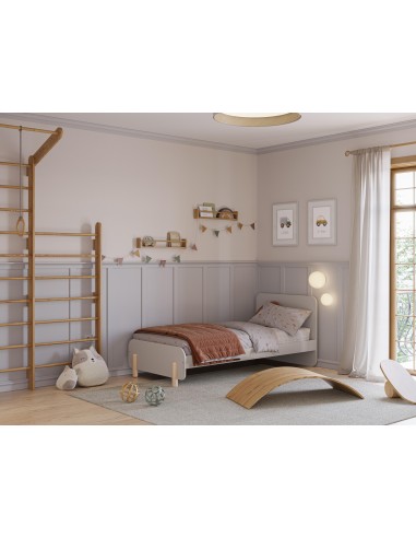 18126 - lit 0.90 nora créme/cire blanc a/sommier