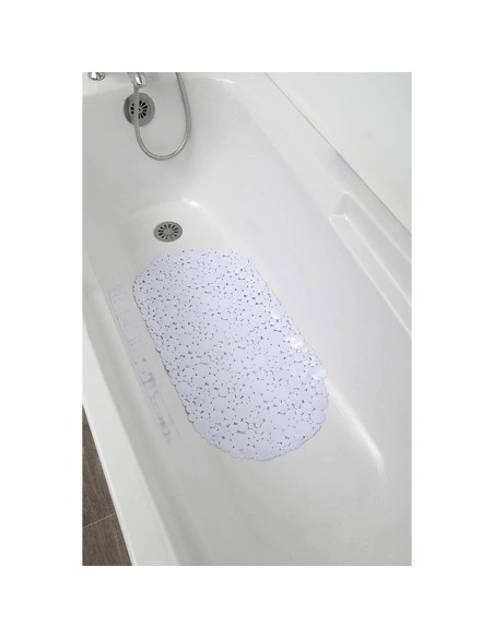 7215100 - fond de baignoire pvc 69x36 cm bulles - blanc