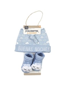 pu2168-chaussettes et bonnet bebe garcon m12