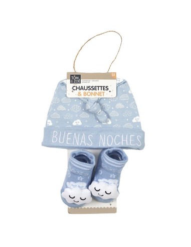 pu2168-chaussettes et bonnet bebe garcon m12