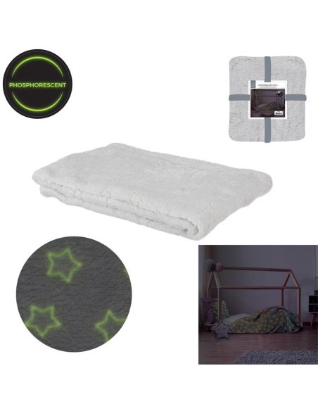 tx8123-plaid phosphorescent etoile gris 120x150cm m6