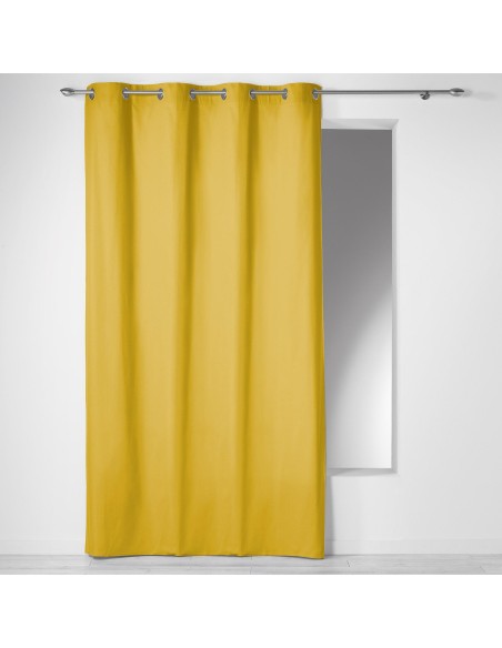 1605665- rideau a oeillets 140 x 240 cm coton uni panama miel