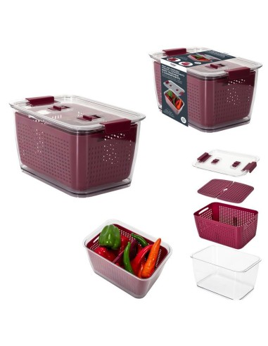 kb6114  - boite fraicheur fruit legume 2 compartiments m8