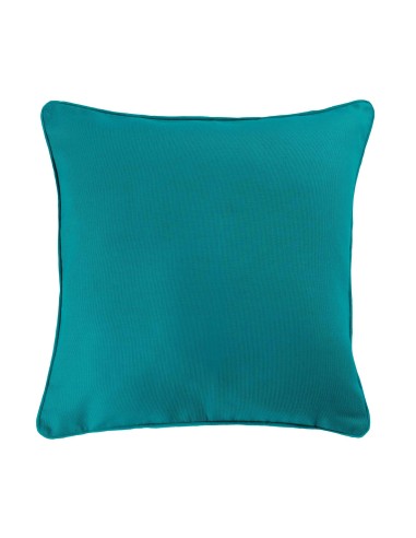 housse de coussin +encart 40 x 40 cm coton uni panama bleu
